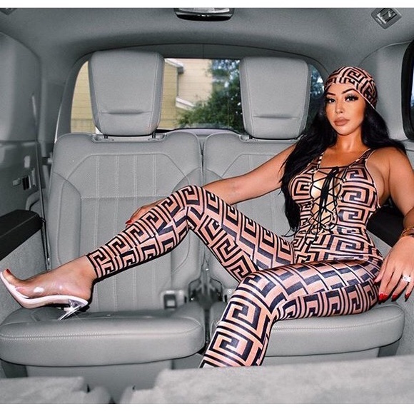 Diva Boutique Pants - ❗️SALE❗️ Brown Maze Print Jumpsuit